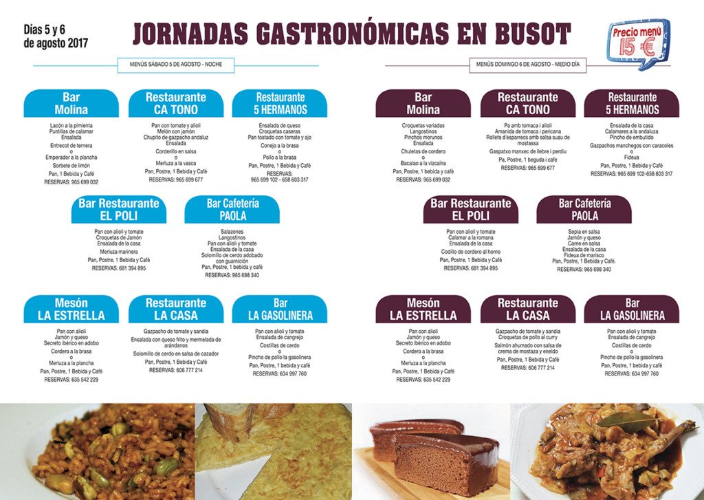 Diptico Jornadas Gastronomicas