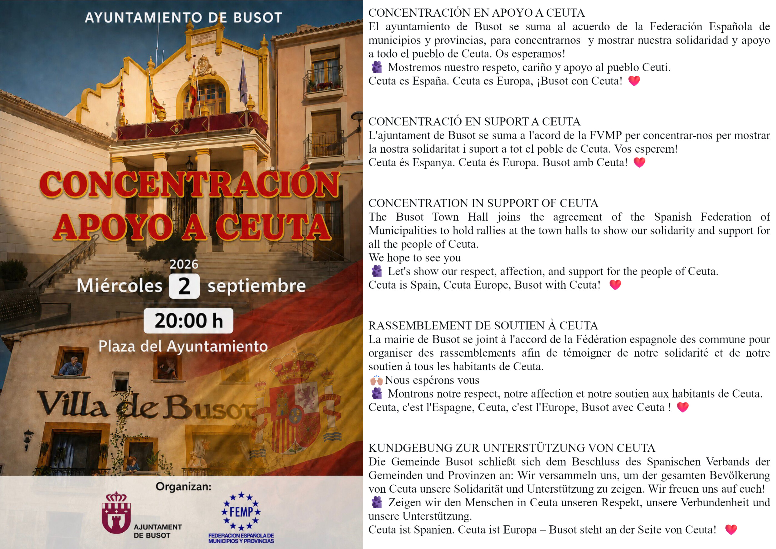 Concentración apoyo a Ceuta